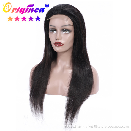 Factory wholesale 200 density Indian human shy hair full lace wig perruque indetectable